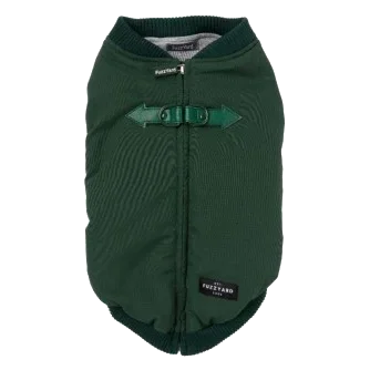 FuzzYard East MacGyver Dog Jacket with Built-In Harness, Green