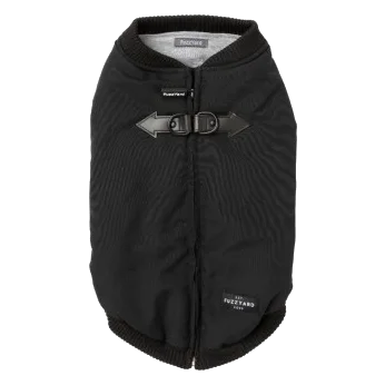 FuzzYard East MacGyver Dog Jacket with Built-In Harness, Black