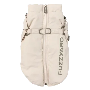 2-in-1 dog jacket with harness FuzzYard Horizon in beige