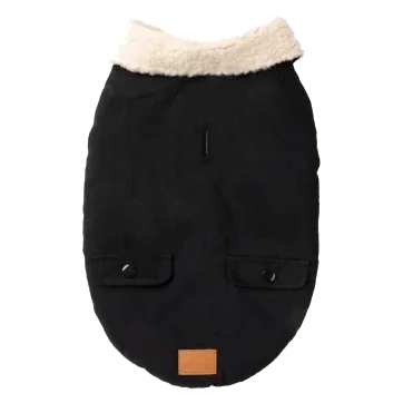 FuzzYard Frontier sherpa-lined dog jacket in black