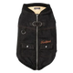 Denim dog jacket with built-in harness FuzzYard Kojima in black