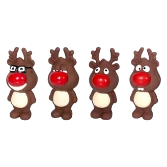 Latex Christmas reindeer dog toy, 14 cm