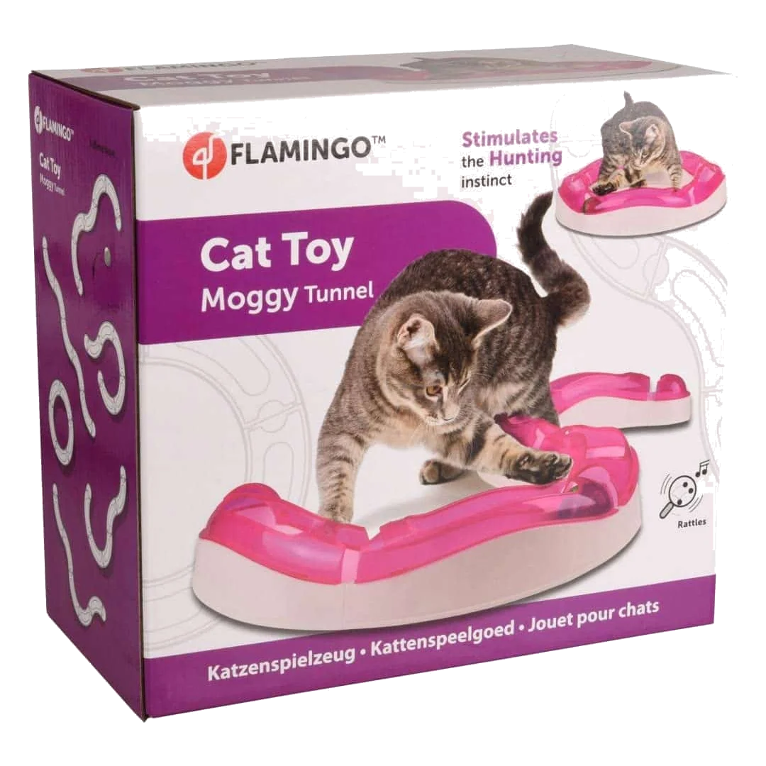 Flamingo ball track cat toy
