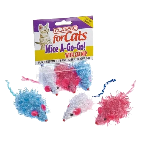 Classic Curly Cutie Mice 3 pcs for cats
