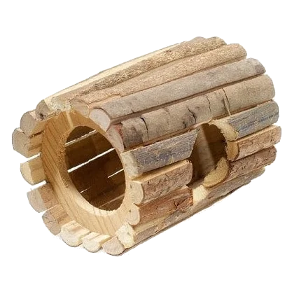 Classic Wooden Tube House 130 mm for small animals