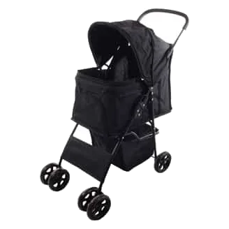 Black dog pushchair, 46 x 81.5 x 98 cm