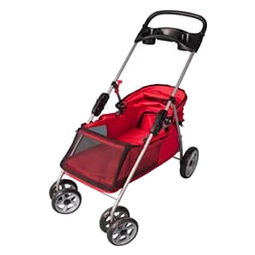 Red dog pushchair, 89 x 37 x 87 cm