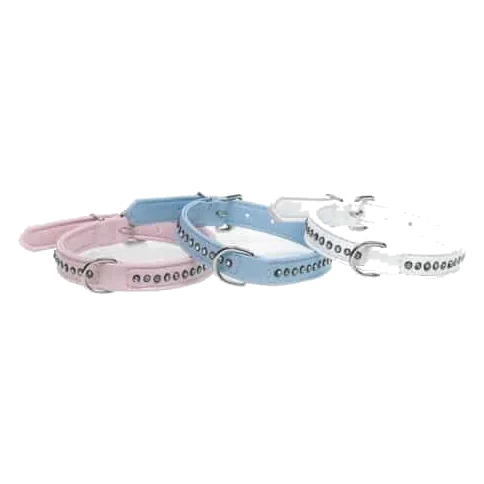 Single-row rhinestone dog collar, sizes T1 and T2