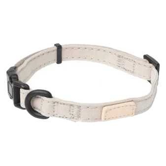 FuzzYard Life cotton dog collar, Sandstone