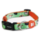 Dukier Nigiri dog collar, green sushi print, neoprene lined, 15 mm