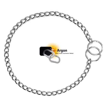 Dog check chain collar, sizes T1 to T3
