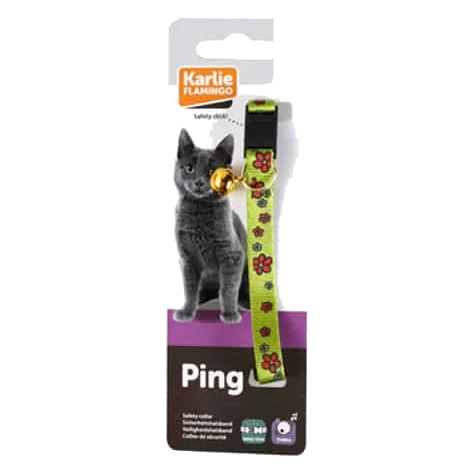 Green flower cat collar