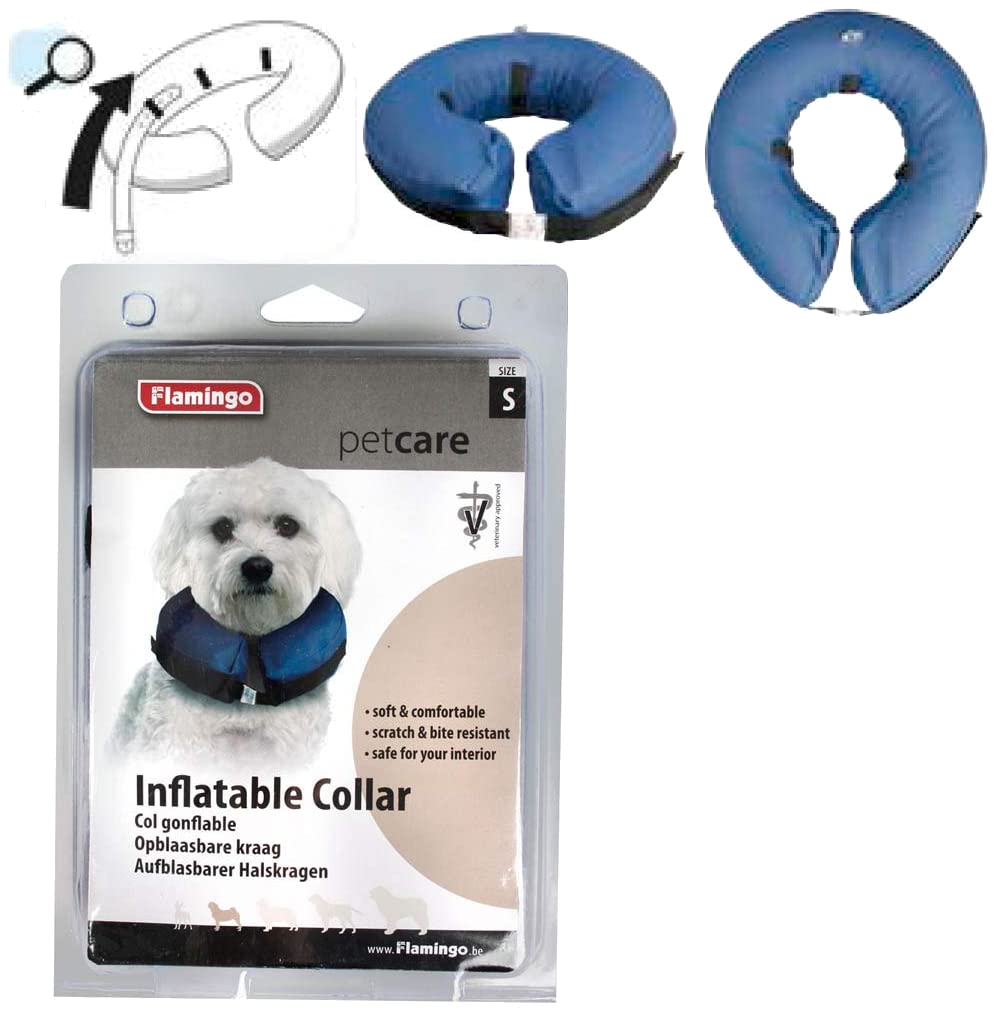 Flamingo inflatable recovery collar for dogs