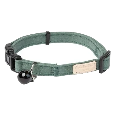FuzzYard Life cotton cat collar, Myrtle Green