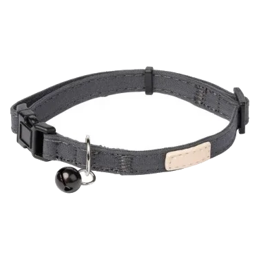 FuzzYard Life cotton cat collar, Slate Grey