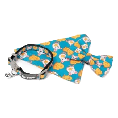 FuzzYard Cheesy Hearts Cat Collar with Bow Tie