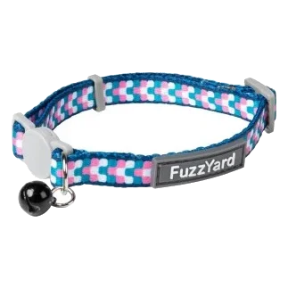 FuzzYard Groovelock Cat Collar, Turquoise and Pink