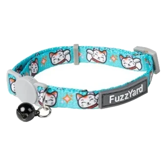 FuzzYard Lucky Fur-Tune Cat Collar, Turquoise