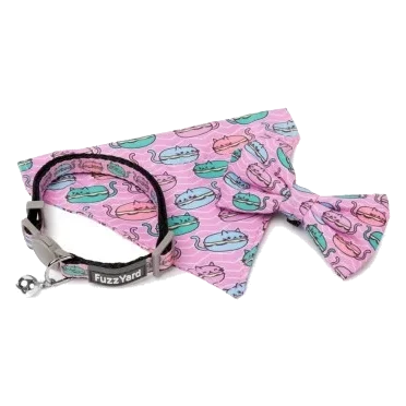 FuzzYard Meowcarons Cat Collar with Bow Tie