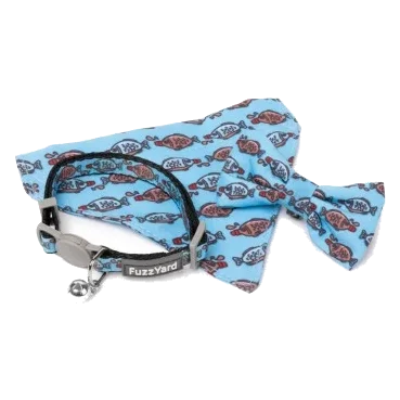FuzzYard Soy Sauce Fish Cat Collar with Bow Tie