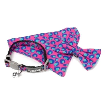 FuzzYard Wild One Bubblegum Cat Collar with Bow Tie