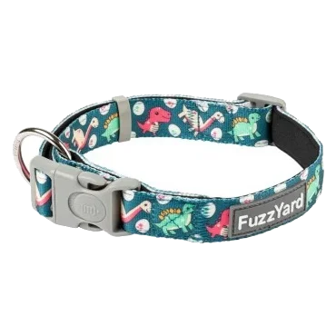 Neoprene dog collar FuzzYard Dinosaur Land