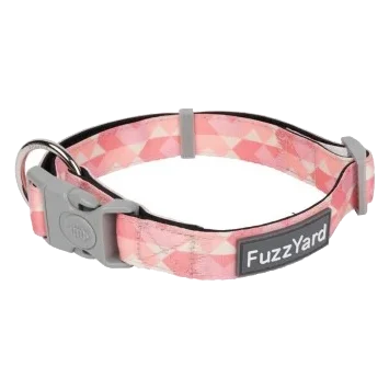 FuzzYard Pink Lemonade Padded Neoprene Dog Collar