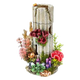 Stone column with plants aquarium ornament
