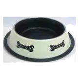 Deluxe Bone Non-Slip Stainless Steel Dog Bowl