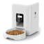 White automatic cat feeder with buttons and display