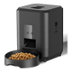 Black automatic cat feeder with WiFi and timer