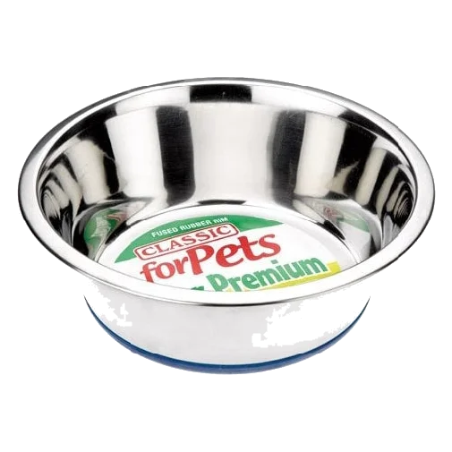 Classic non-slip stainless steel dog bowl, 240 to 4000 ml