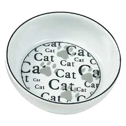 Ceramic cat bowl, 13 cm