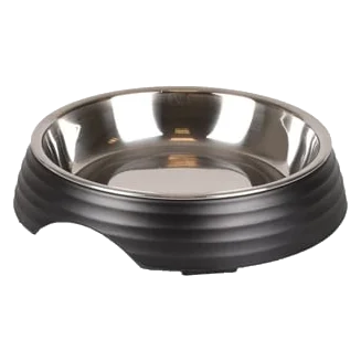 Aschau ribbed matt black cat bowl, 160 ml