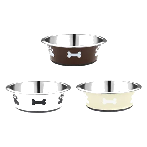 Classic Posh Paws Neutral metal dog bowl, 900 and 1600 ml