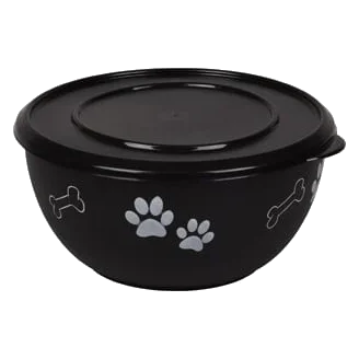 Flamingo Metal Dog Bowl with Lid, Sizes S to XL