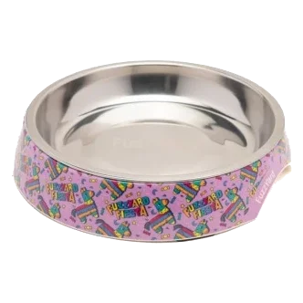 FuzzYard Fiesta flat whisker-friendly cat bowl, 420 ml