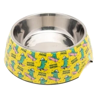 FuzzYard Sk8ter Gator non-slip stainless steel dog bowl