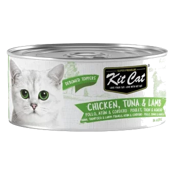 Kit Cat Toppers Wet Cat Food, Chicken, Tuna & Lamb in Jelly, 80 g
