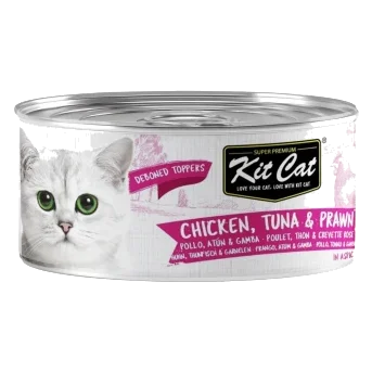 Kit Cat Toppers Wet Cat Food, Chicken, Tuna & Prawn in Jelly, 80 g