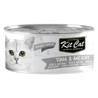 Wet cat food Kit Cat Toppers tuna and anchovies in jelly 80 g