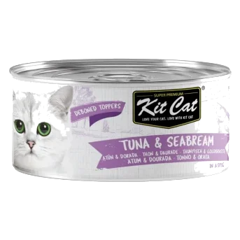 Wet cat food Kit Cat Toppers tuna and sea bream in jelly 80 g