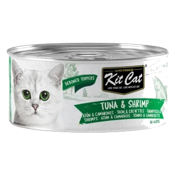 Wet cat food Kit Cat Toppers tuna and prawns in jelly 80 g