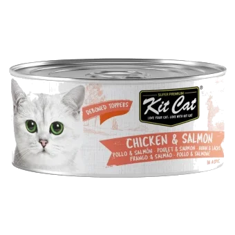 Wet cat food Kit Cat Toppers chicken and salmon in jelly 80 g