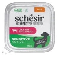 Schesir Monoprotein Active beef wet adult dog food, 150 g tray