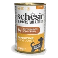 Schesir Monoprotein Hip & Joint venison wet adult dog food, 400 g tin