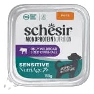 Schesir Monoprotein wild boar Senior 7+ wet dog food, 150 g tray