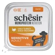 Schesir Monoprotein turkey wet adult dog food, 150 g tray