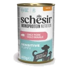 Schesir Monoprotein Puppy pork wet puppy food, 400 g tin