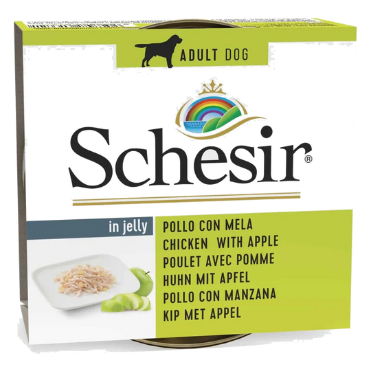 Schesir chicken with apple in jelly, wet adult dog food, 150 g